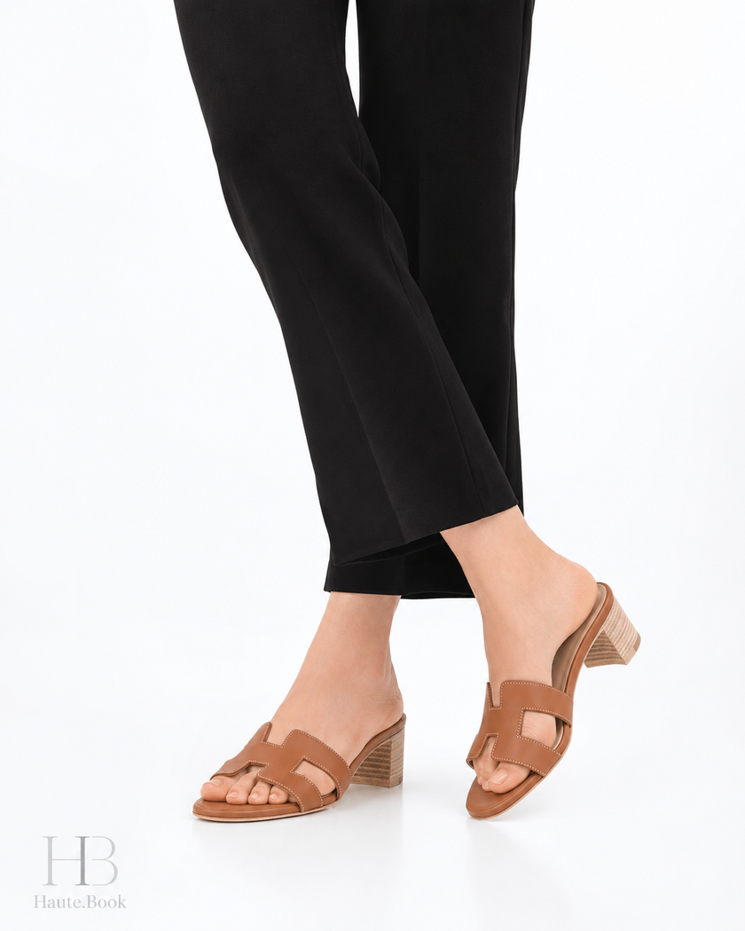 HERMES Oasis Gold Brown Sandals