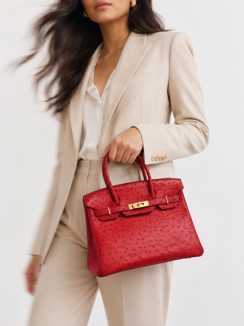 [Mint Condition/Like New] HERMES Birkin 30 Rouge Casaque