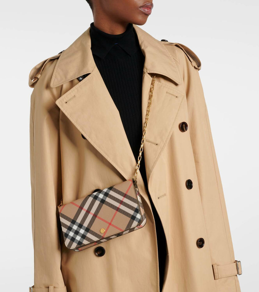 BURBERRY Check Canvas Wallet on Chain