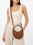 PRADA Arche Mini Leather Shoulder Bag Brown