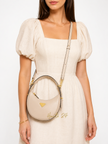 PRADA Arche Mini Leather Shoulder Bag Beige