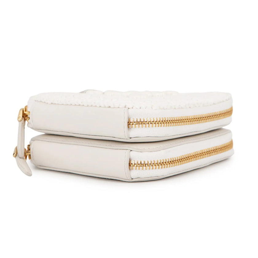 PRADA Saffiano Leather Triangle 2-Way Shoulder Bag White