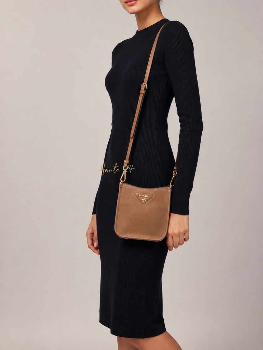 PRADA Vitello Daino Leather Vitello Daino Leather Crossbody Bag Mini