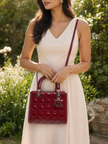 DIOR Patent Leather Lady Dior Medium