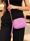 GUCCI GG Marmont Shoulder Bag - Purple