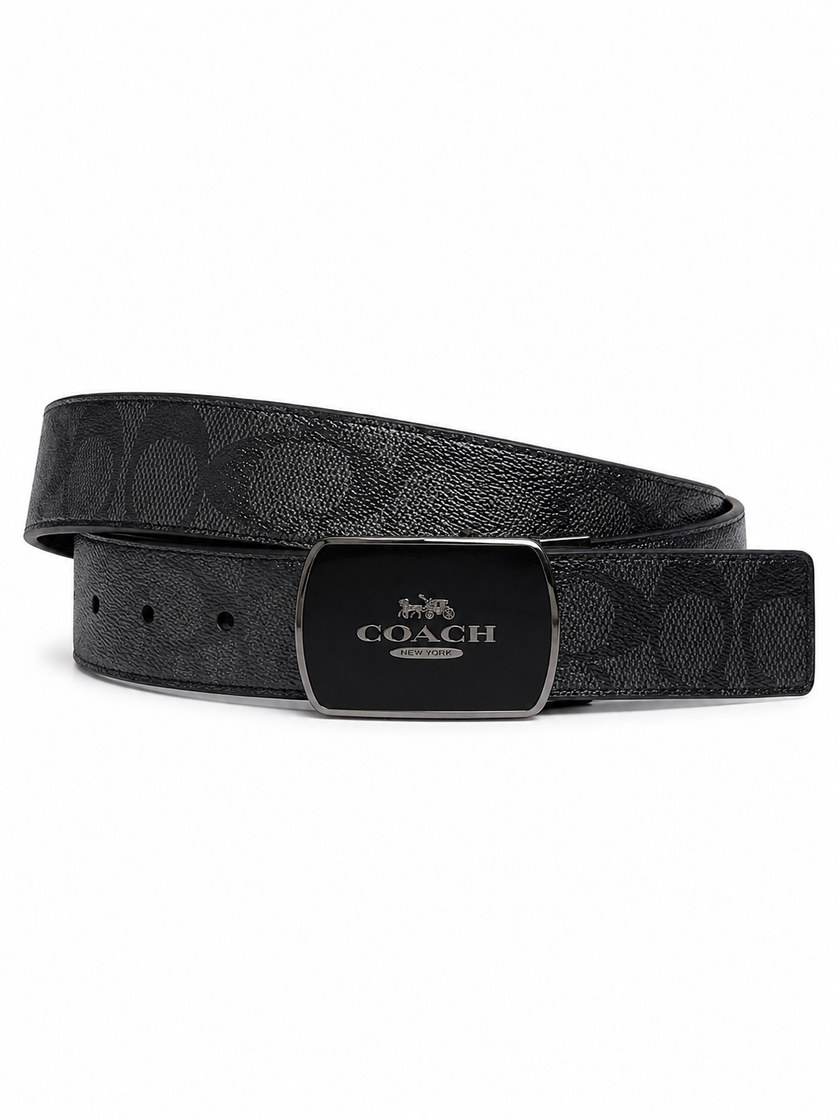 [At India] COACH Plaque Buckle Cut To Size Reversible Belt