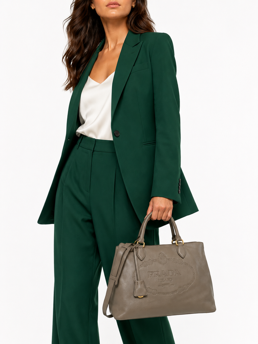 PRADA Logo-Embossed Two-Way Tote Bag