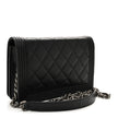CHANEL Quilted Boy Wallet on Chain WOC Black Caviar Ruthenium Hardware