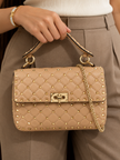 VALENTINO Rockstud Spike Lambskin Leather Tote Bag