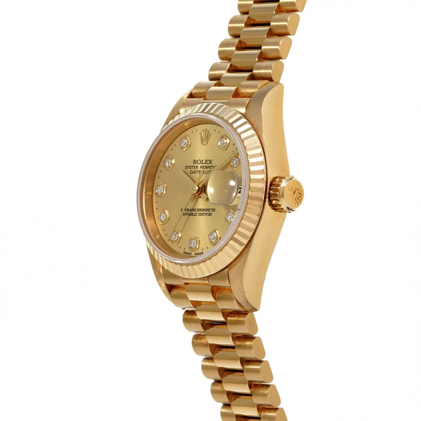 [Store Display] ROLEX Datejust Champagne Diamond Presidential Full Gold 26 mm