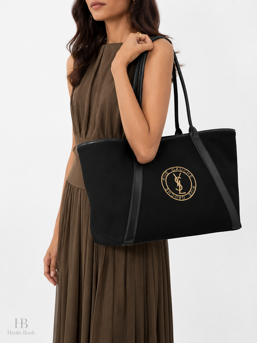 SAINT LAURENT PARIS Rive Gauche Tote Bag Black