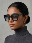 [At India] FERRAGAMOo Salvatore Grey Gradient Square Ladies Sunglasses