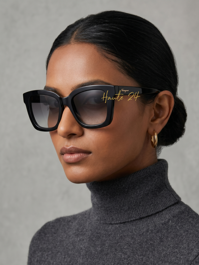 [At India] FERRAGAMOo Salvatore Grey Gradient Square Ladies Sunglasses