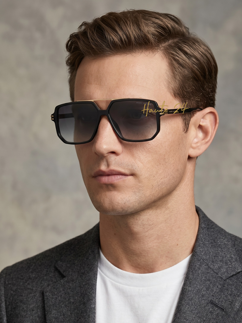 [At India]  MARC JACOBS Grey Gradient Navigator Men's Sunglasses