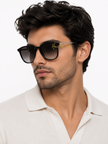 FERRAGAMO Grey Square Men's Sunglasses SF1040SCP 001 55