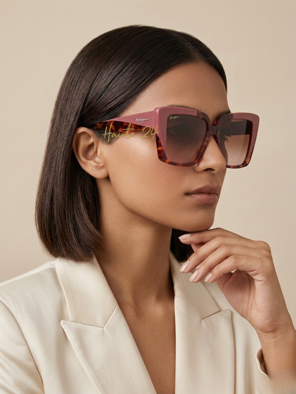 [At India] SALVATORE FERRAGAMO Brown Gradient Square Ladies Sunglasses