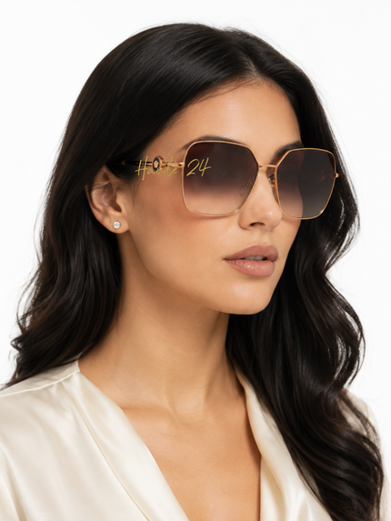 [At India] VERSACE Fashion Women's Rose Gold Square Sunglasses
