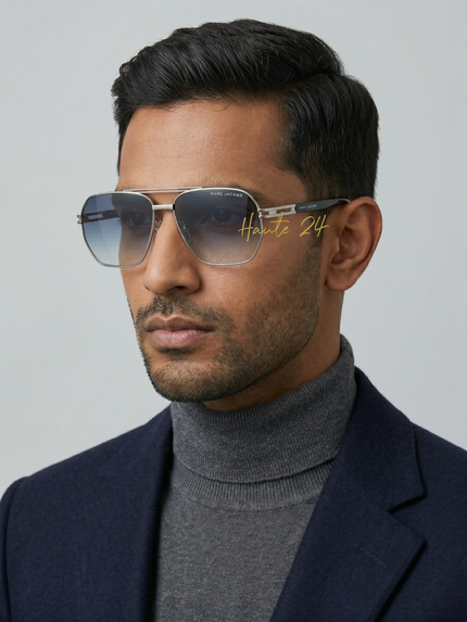 [At India] MARC JACOBS Dark Blue Shaded Navigator Men's Sunglasses