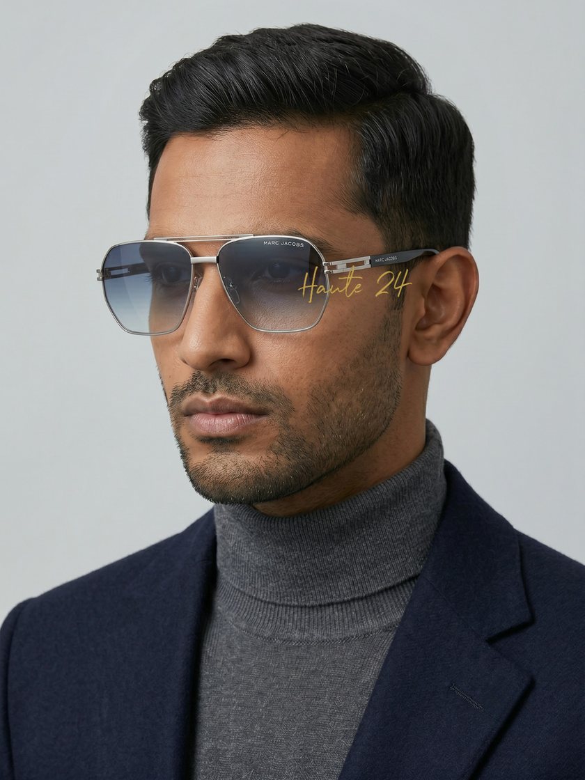 [At India] MARC JACOBS Dark Blue Shaded Navigator Men's Sunglasses