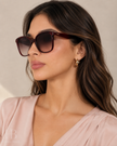 [At India] SALVATORE FERRAGAMO Salvatore Burgundy Gradient Square Ladies Sunglasses