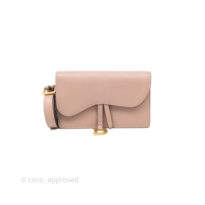 DIOR Saddle Belt Pouch Dusty Pink Matte Calfskin Gold Hardware