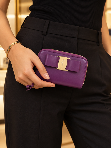 FERRAGAMO Vara Bow Coin Purse/Card Holder