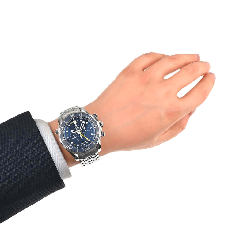 [Store Display] Omega Seamaster Planet Ocean Chronograph GMT Blue Dial 44 mm