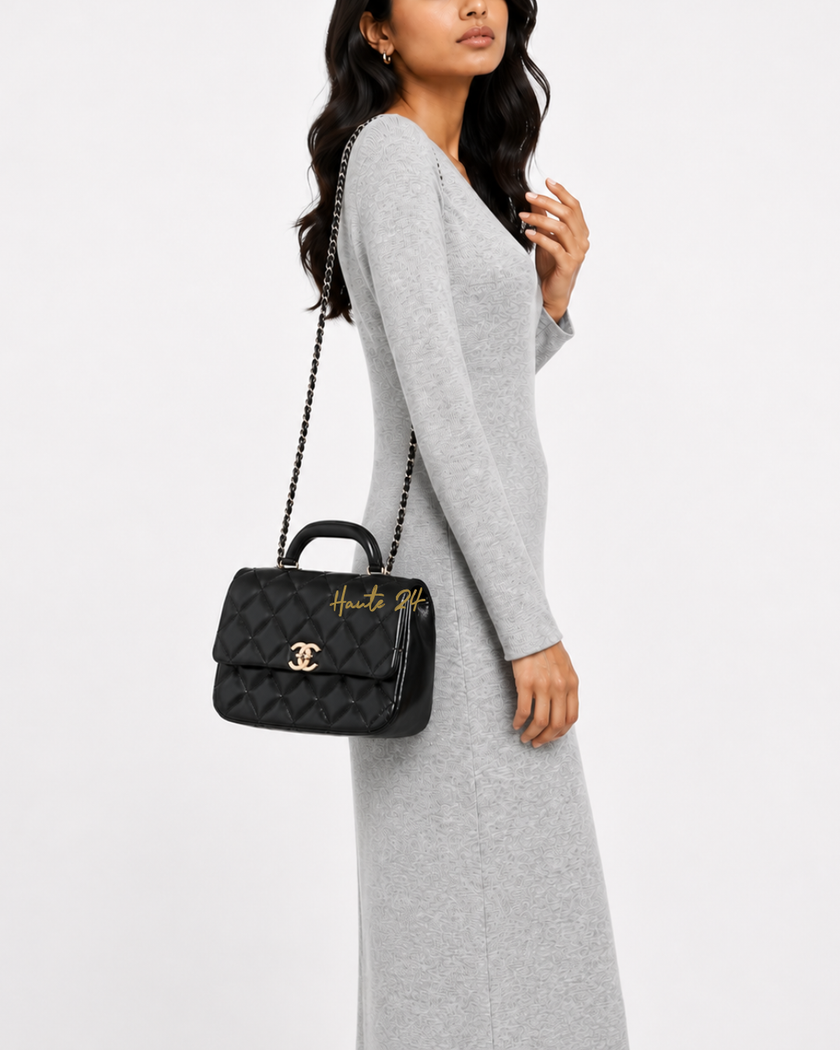 CHANEL Shiny Lambskin Quilted Coco Trip