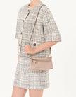 [AT India] VALENTINO Small Rockstud Grainy Calfskin Crossbody Bag - Poudre
