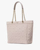 KATE SPADE Spade Flower Quilted Fabric XL Tote - Cozy Grey