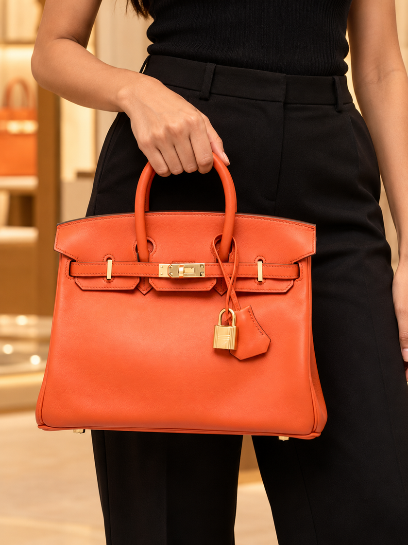 [Mint Condition] HERMES Birkin 25 Terre Battue GHW