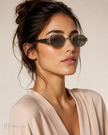 GUCCI Sylvie Web Accent Round Sunglasses