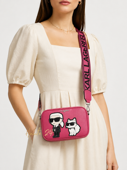[At India] KARL LAGERFELD Maybelle Camera Crossbody - Fuchsia