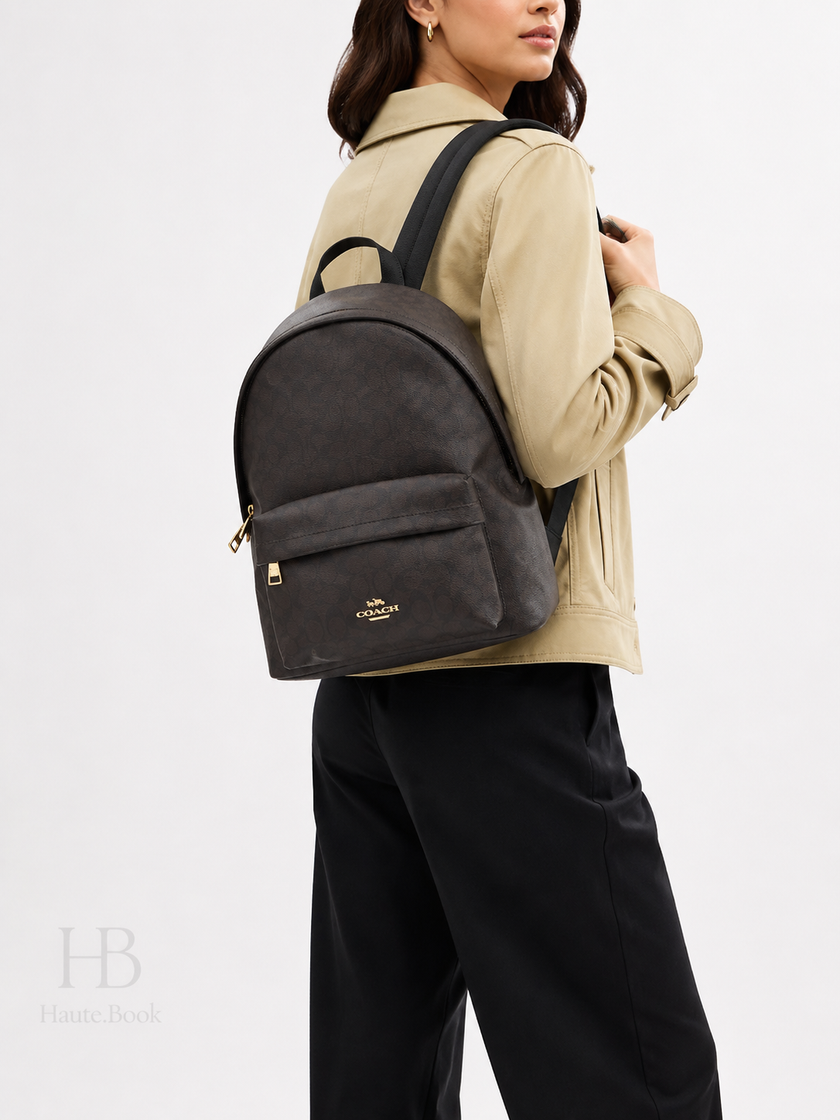 COACH Taylor Small Backpack In Signature Canvas Black