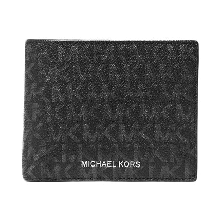 [At iNDIA] Michael Kors Cooper Logo Billfold Wallet With Passcase - Black
