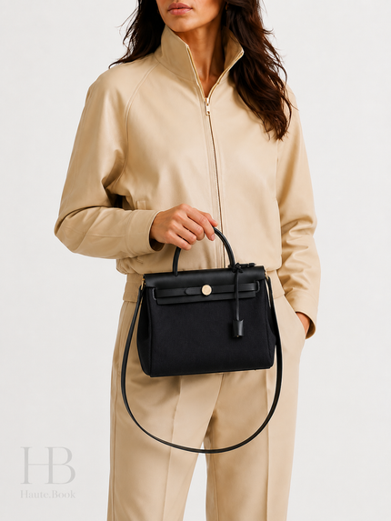 [Brand New] HERMES Toile Militaire & Vache Hunter Herbag 31