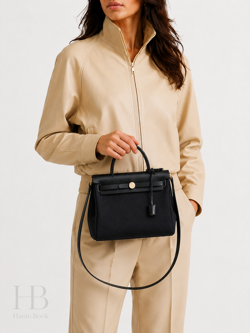 [Brand New] HERMES Toile Militaire & Vache Hunter Herbag 31