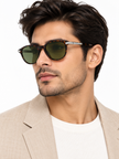 MONTBLANC Green Oval Men's Sunglasses