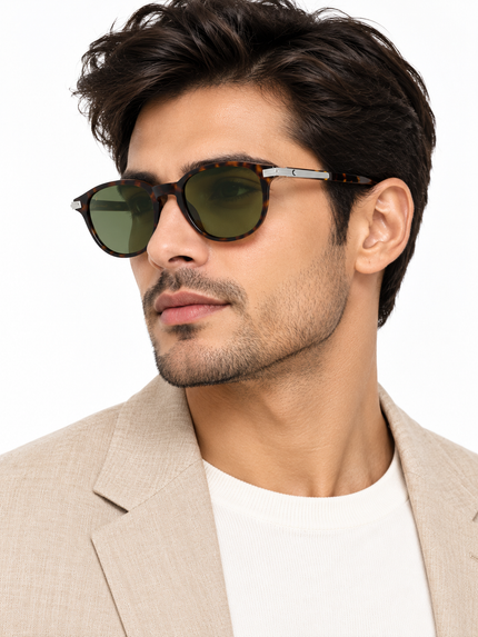 MONTBLANC Green Oval Men's Sunglasses