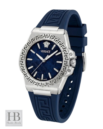 VERSACE Greca Reaction Quartz Blue Dial Ladies Watch 38mm