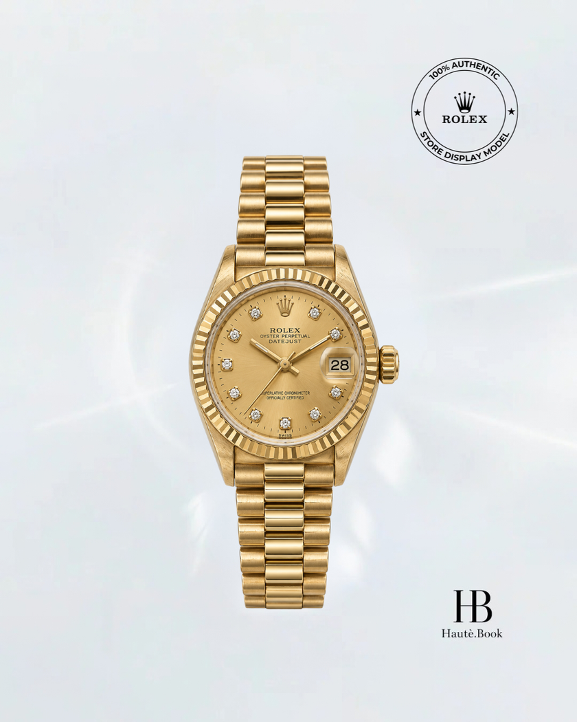 [Store Display] ROLEX Datejust Champagne Diamond Presidential Full Gold 26 mm
