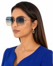 JIMMY CHOO Blue Gradient Square Ladies Sunglasses HESTER/S