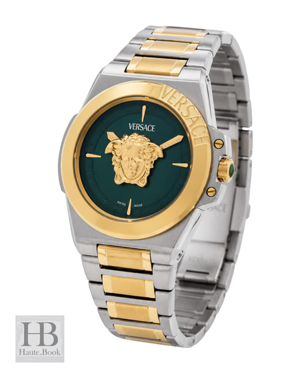 VERSACE Hera Quartz Green Dial Two-Tone Ladies Watch 37mm