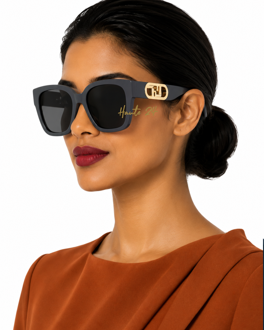 FENDI Fendi  Grey Square Ladies Sunglasses FE40063F
