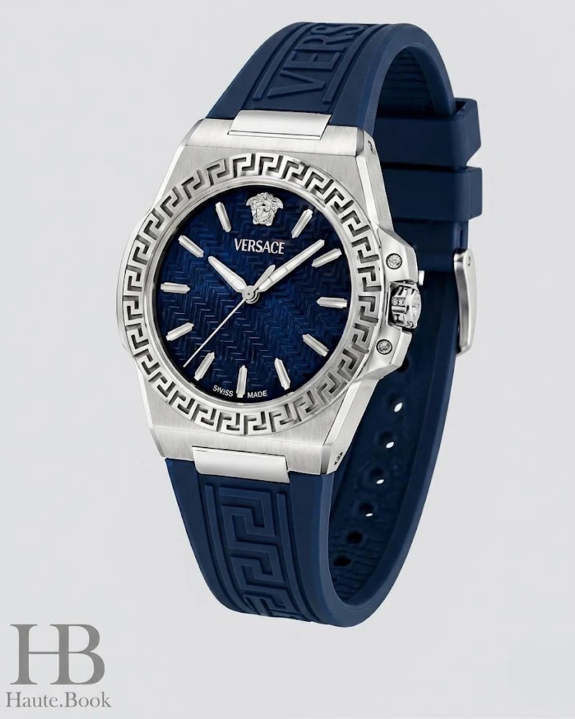 VERSACE Greca Reaction Quartz Blue Dial Ladies Watch 38mm