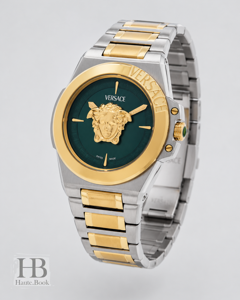 VERSACE Hera Quartz Green Dial Two-Tone Ladies Watch 37mm