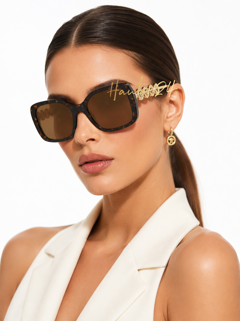 VERSACE Brown Butterfly Ladies Sunglasses VE4375F 108/73 53