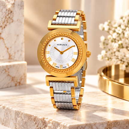 VERSACE Vanity Quartz White Dial Ladies Watch