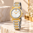 Versace V Motif Quartz Silver Dial Two-tone Ladies Watch