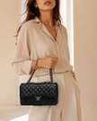 CHANEL Chanel Jumbo Single Flap Black Caviar Silver Hardware